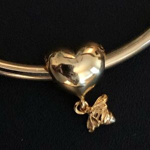 Heart and bee Dangle Charm